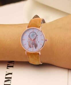 Montre motif attrape rêve jaune