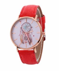Montre motif attrape rêve rouge