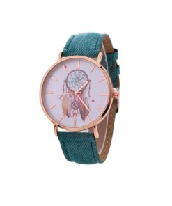 Montre motif attrape rêve vert
